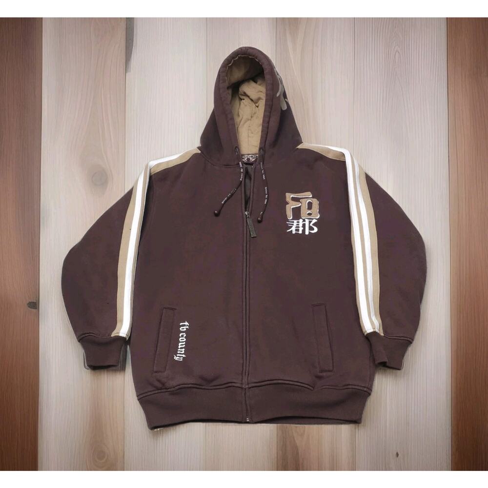 FB County Airbrush Old School Heavyweight Oversized Embroidery Unisex Jacket M